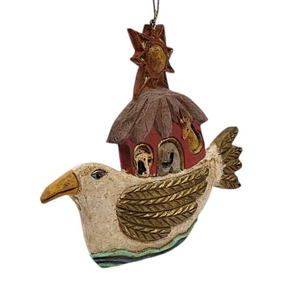Noahs Ark Peace Dove Star Christmas Ornament Holiday Resin Vintage MCM Decor - Picture 11 of 16